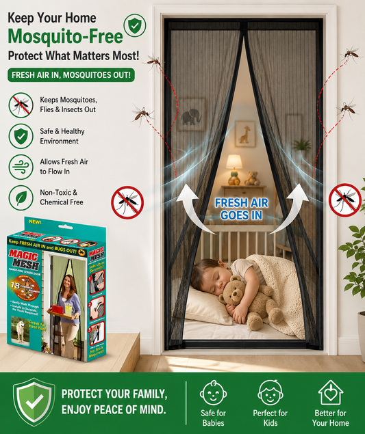 Polyester Magnetic Mosquito Net for Door | Mosquito Curtain for All Door Types & Sizes